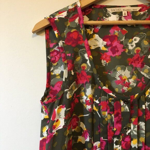 RACHEL Rachel Roy Spring Pintuck Floral Tunic Dress - Picture 9 of 16